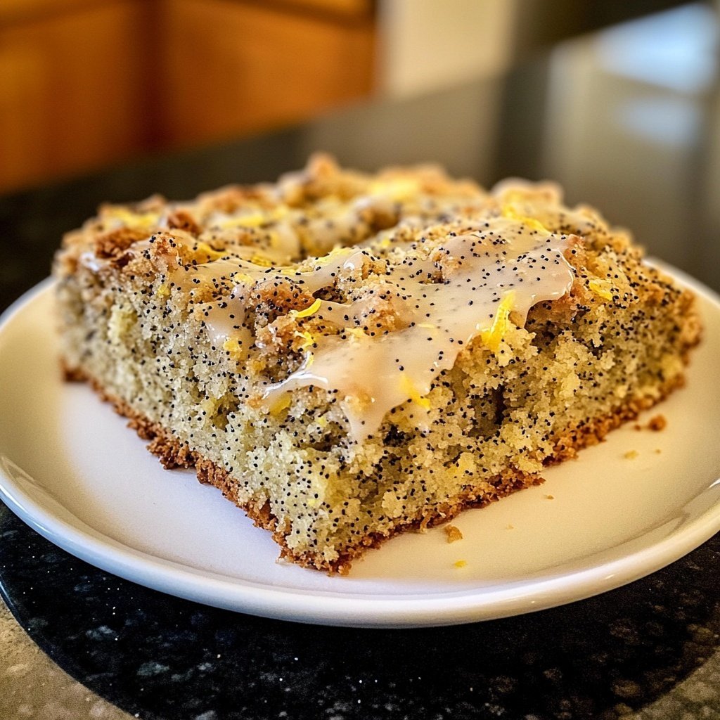 Zitronenkuchen mit Mohn