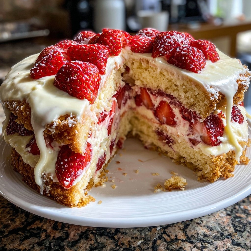 Saftiger Erdbeerkuchen Mit Vanillecreme