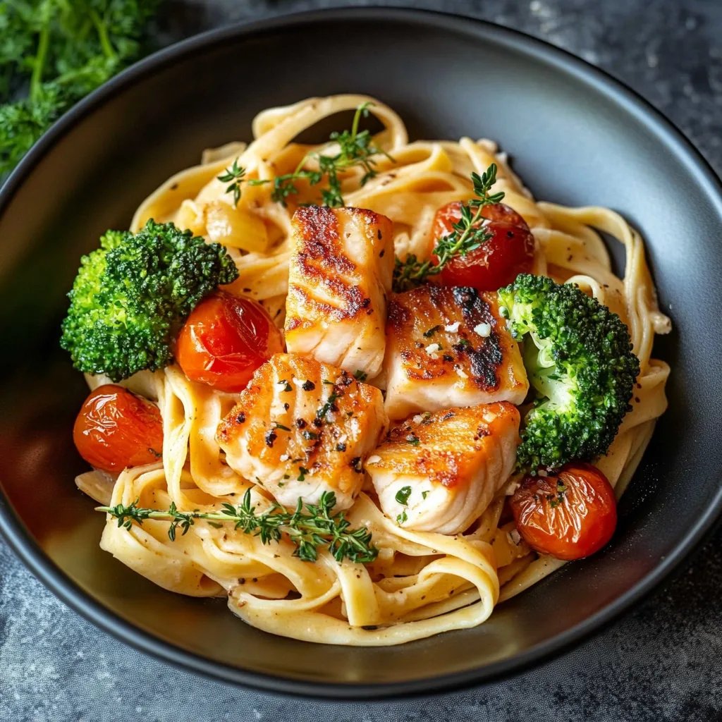 Cremige Pasta Mit Lachs, Brokkoli Und Tomaten