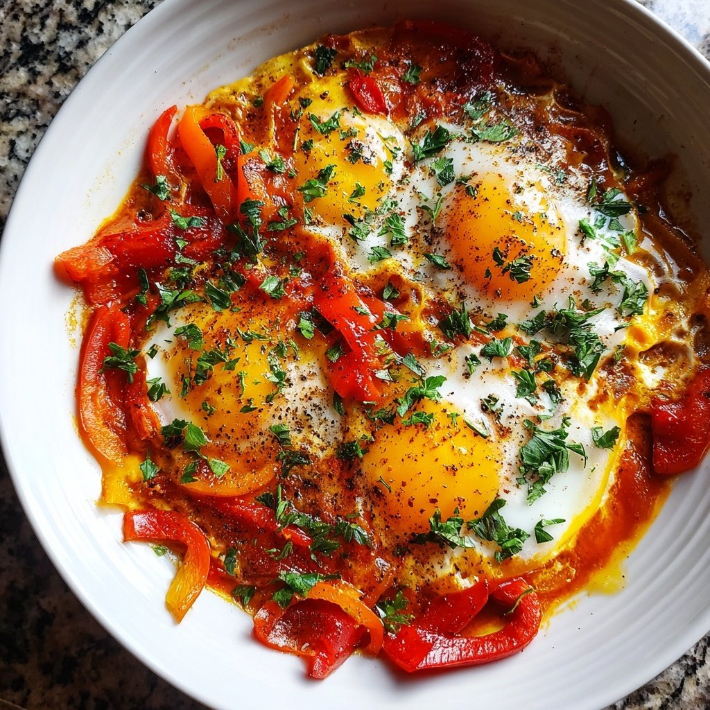 Shakshuka mit Tomaten und Paprika