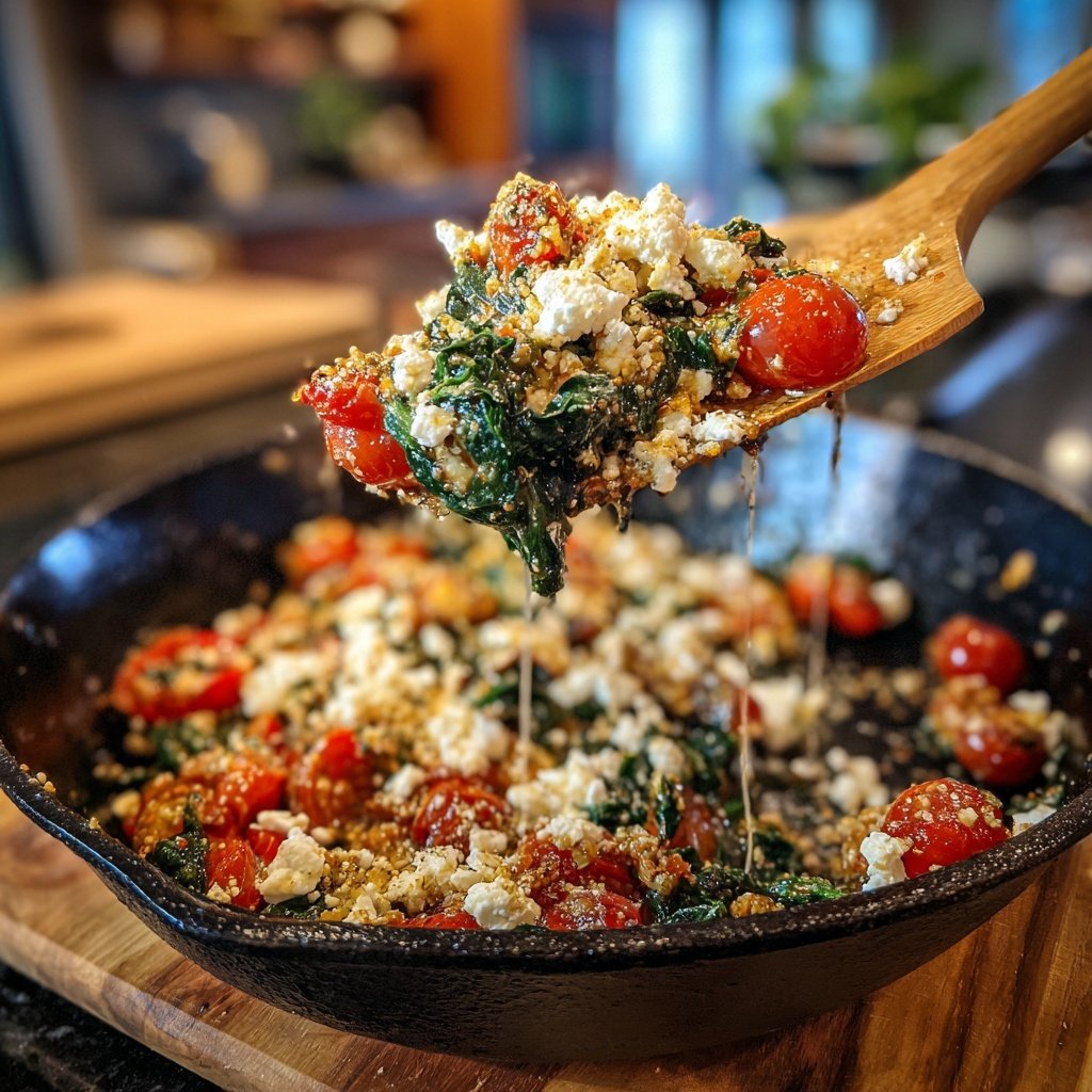 Vegetarische Spinat Pfanne