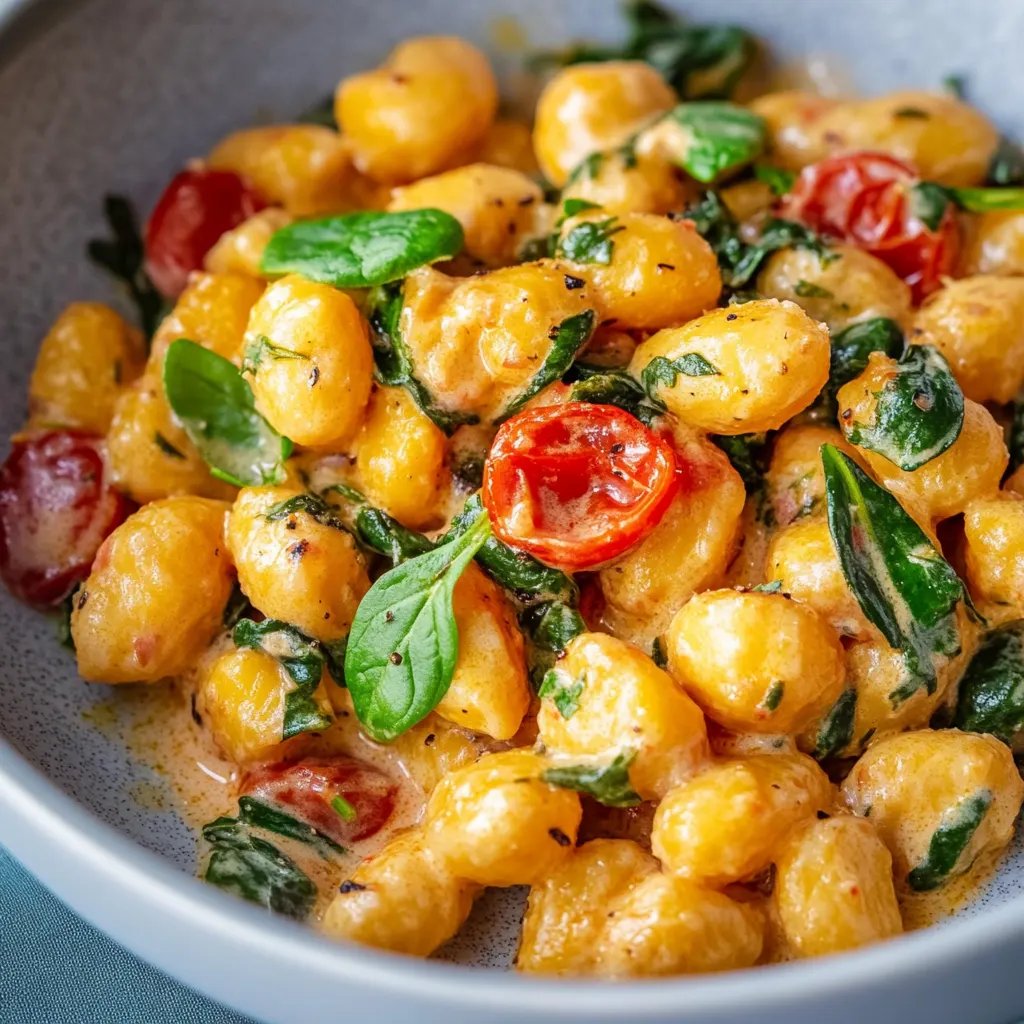 Gnocchi-Pfanne mit Tomate & Spinat