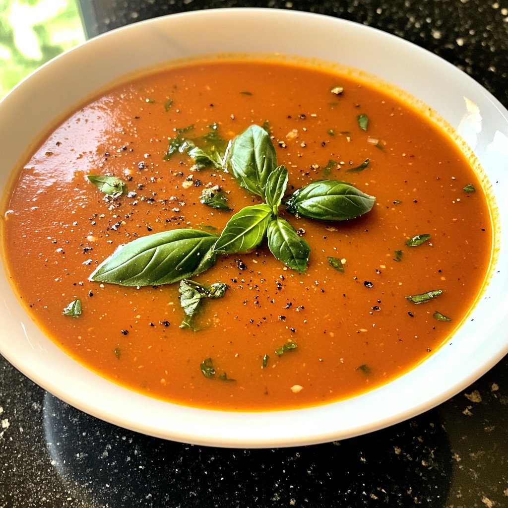 Tomatensuppe mit Basilikum