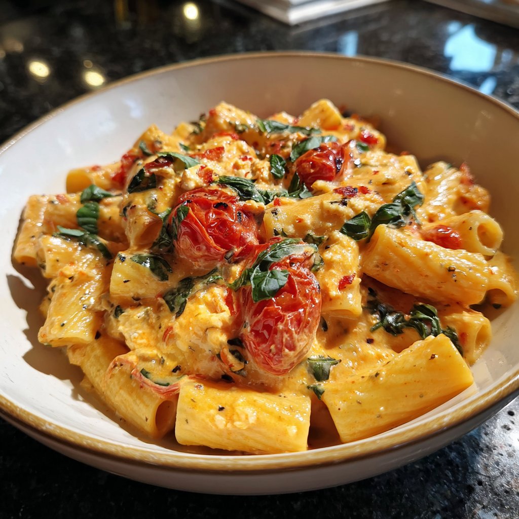 Rigatoni mit Tomaten und Ricotta