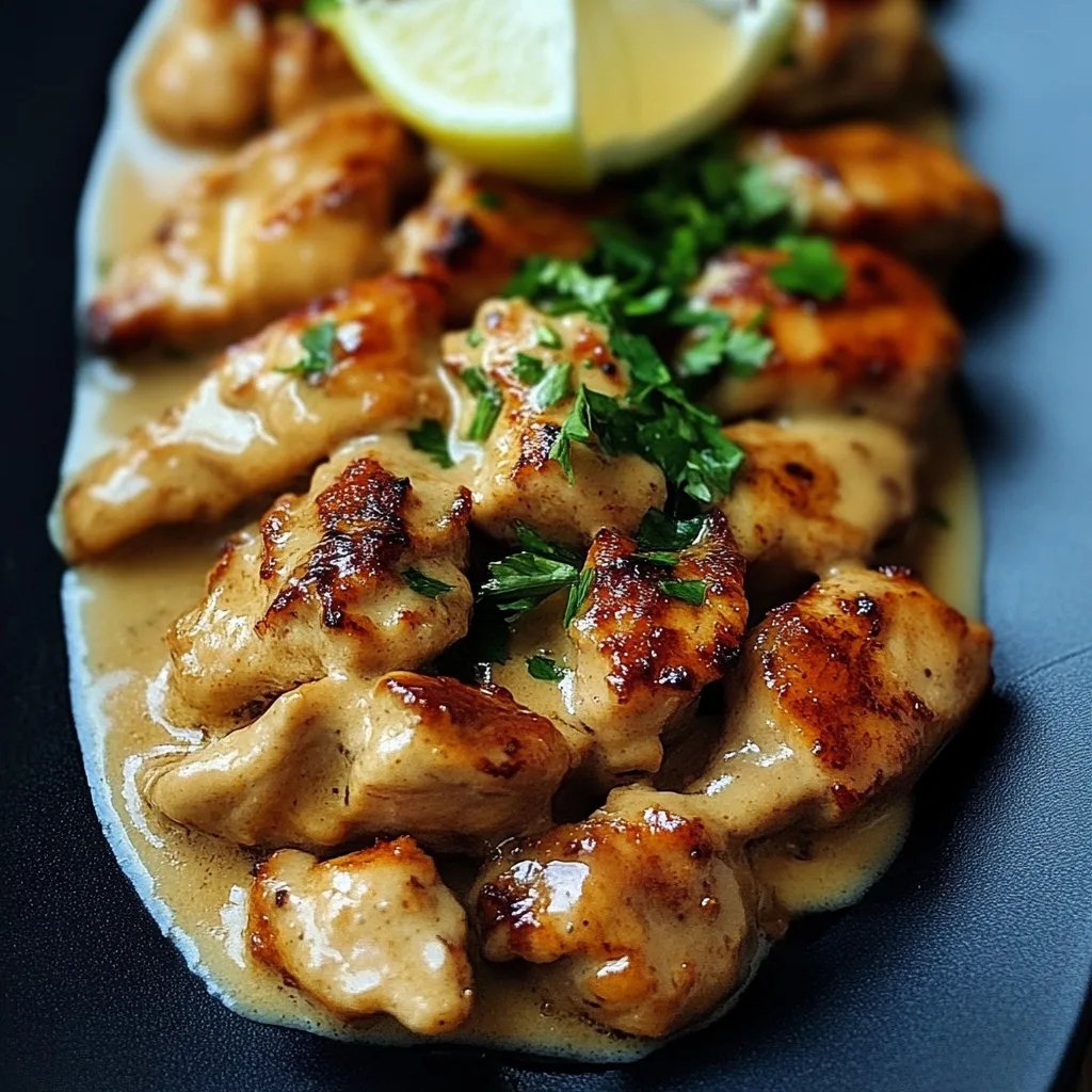 Einfaches Hähnchen Gyros in cremiger Schmand Soße
