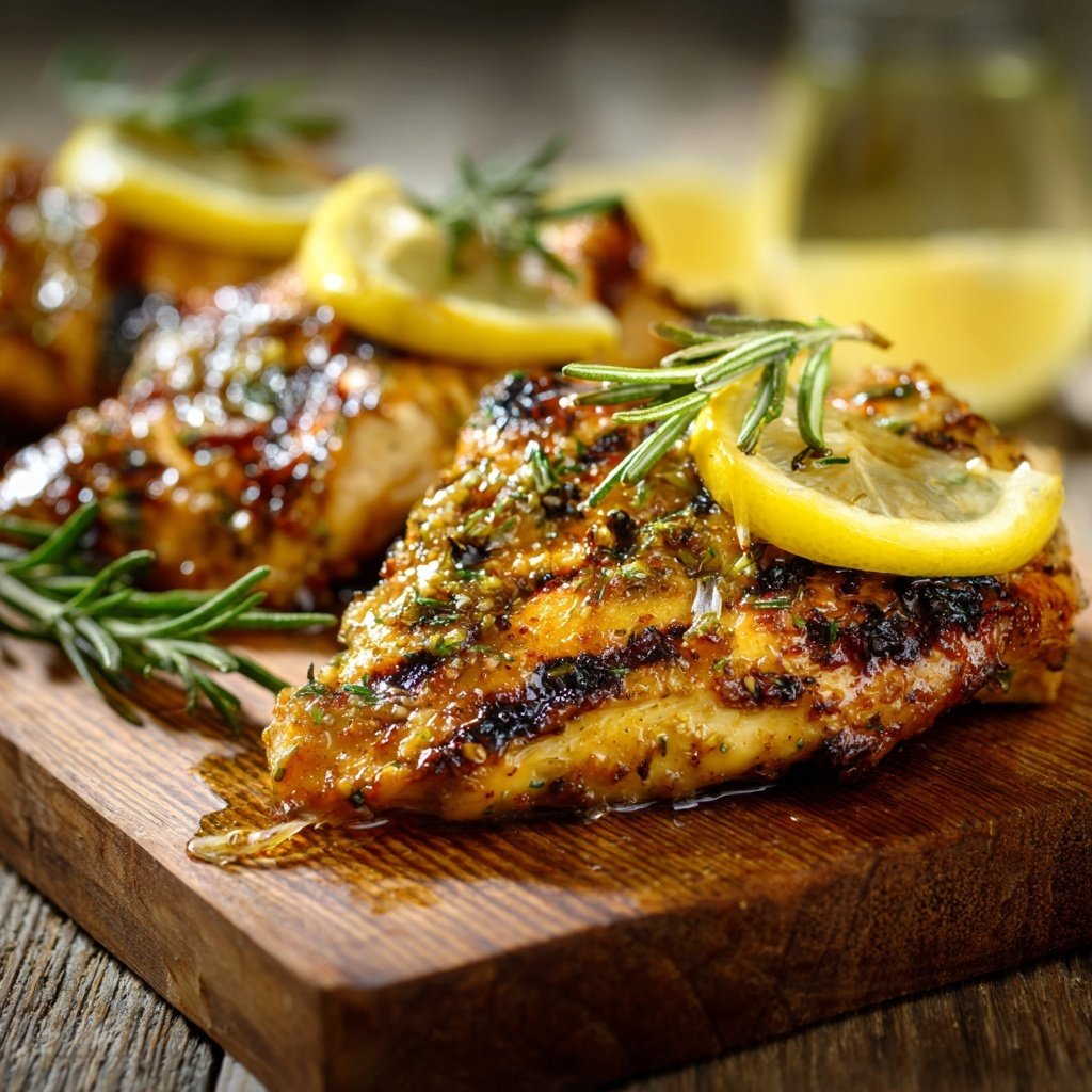 Gegrilltes Zitronen Hähnchen Mit Rosmarin