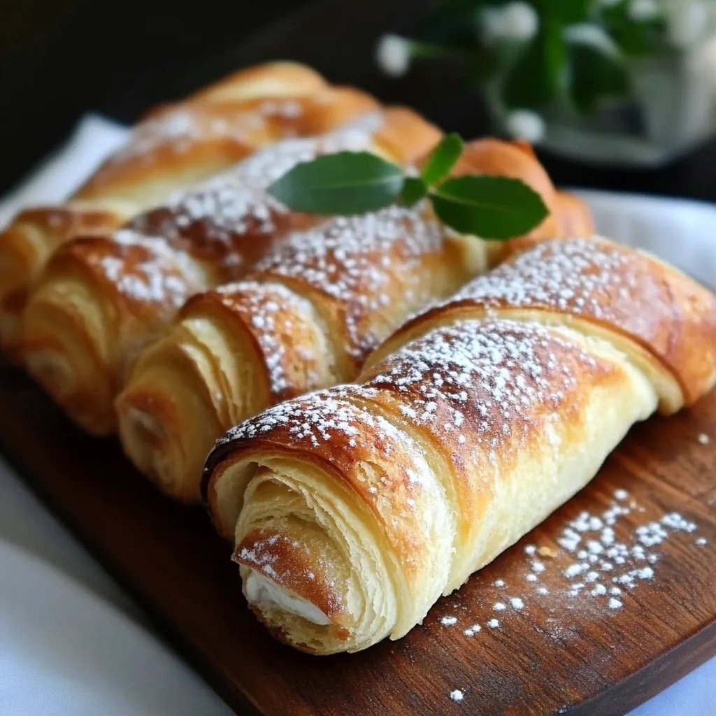 Rollen gefüllt mit Vanillecreme