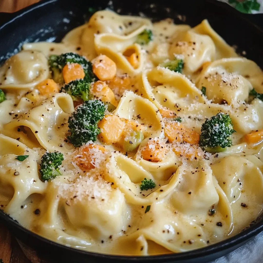 Cremige Gemüse-Tortellini Pfanne