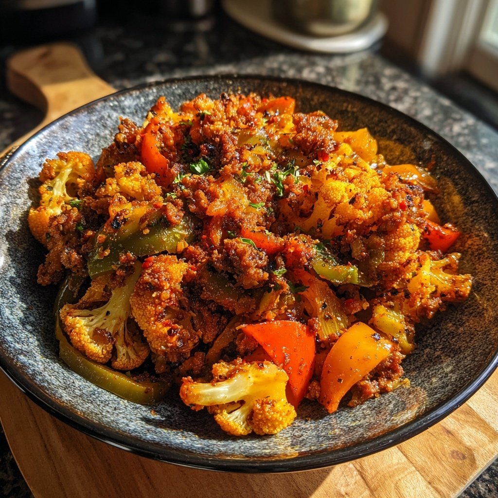 Blumenkohl Hack Pfanne Low Carb