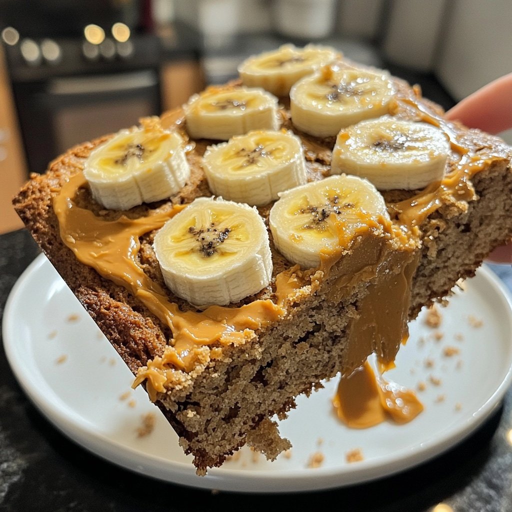 Bananenbrot mit Erdnussbutter