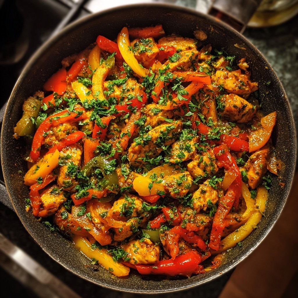 Kalorienarme Hähnchen Gemüse Pfanne