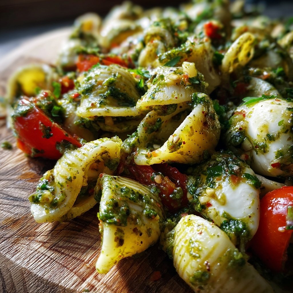 Nudelsalat Mit Pesto Und Mozzarella