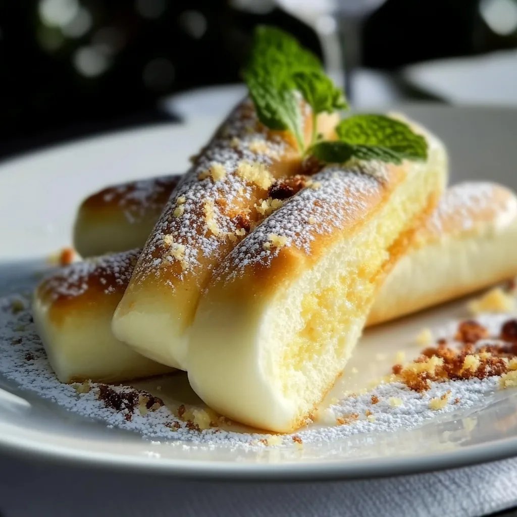 Rollen gefüllt mit Vanillecreme