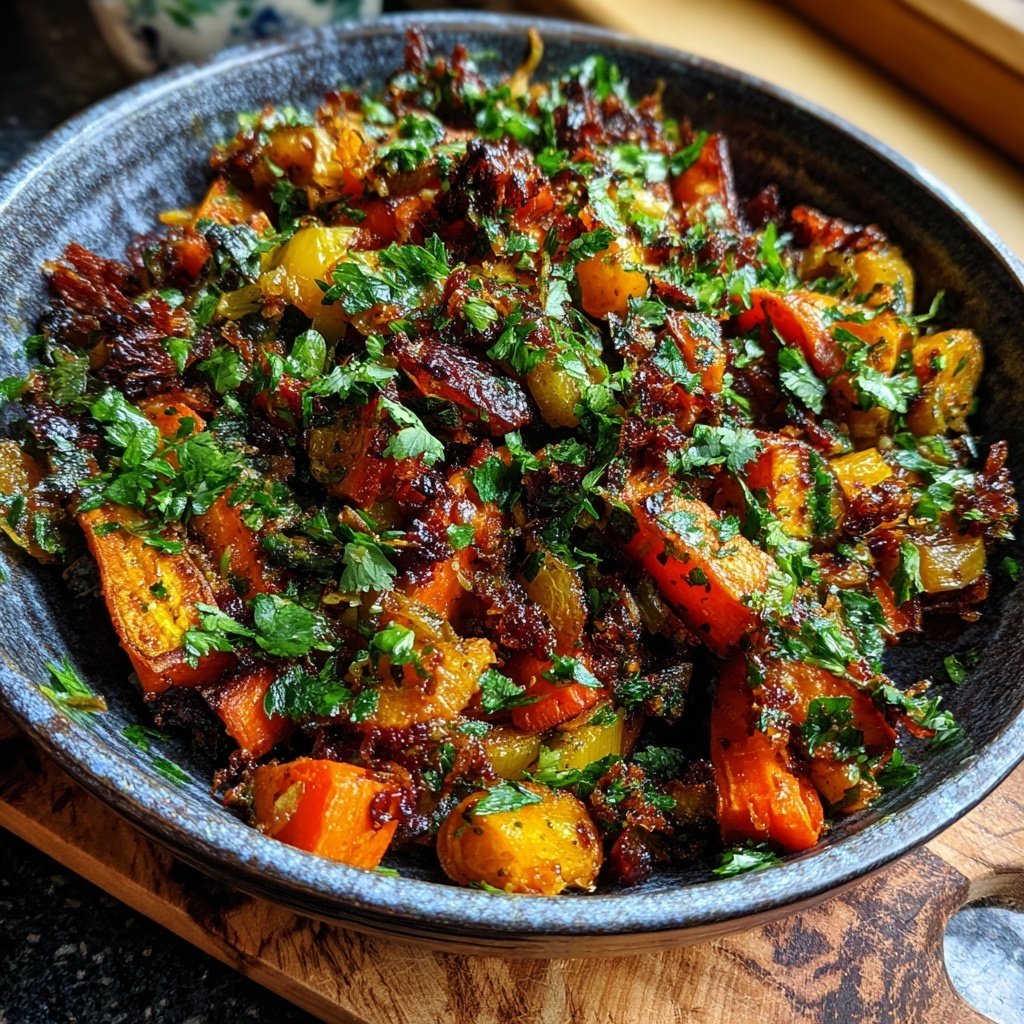 Abendessen mit gebratenem Gemüse